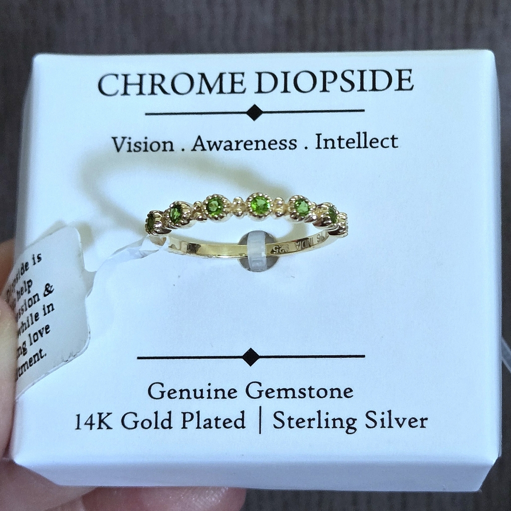 Shivam Chrome Diopside Half Eternity Ring - Nib